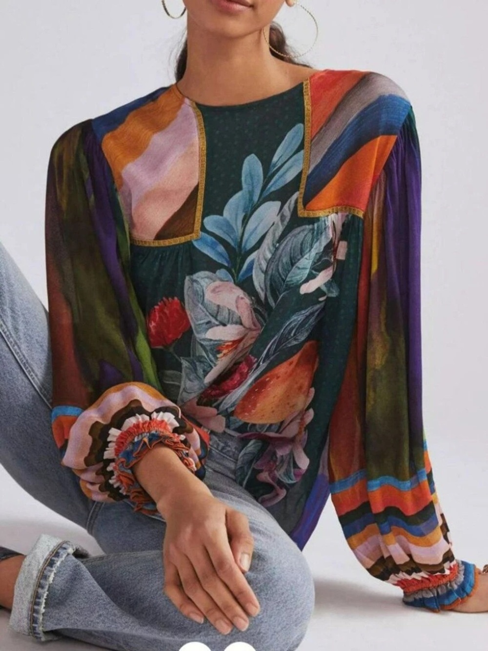 Anthropologie Bl^nk London Miranda Peasant Top Blouse
